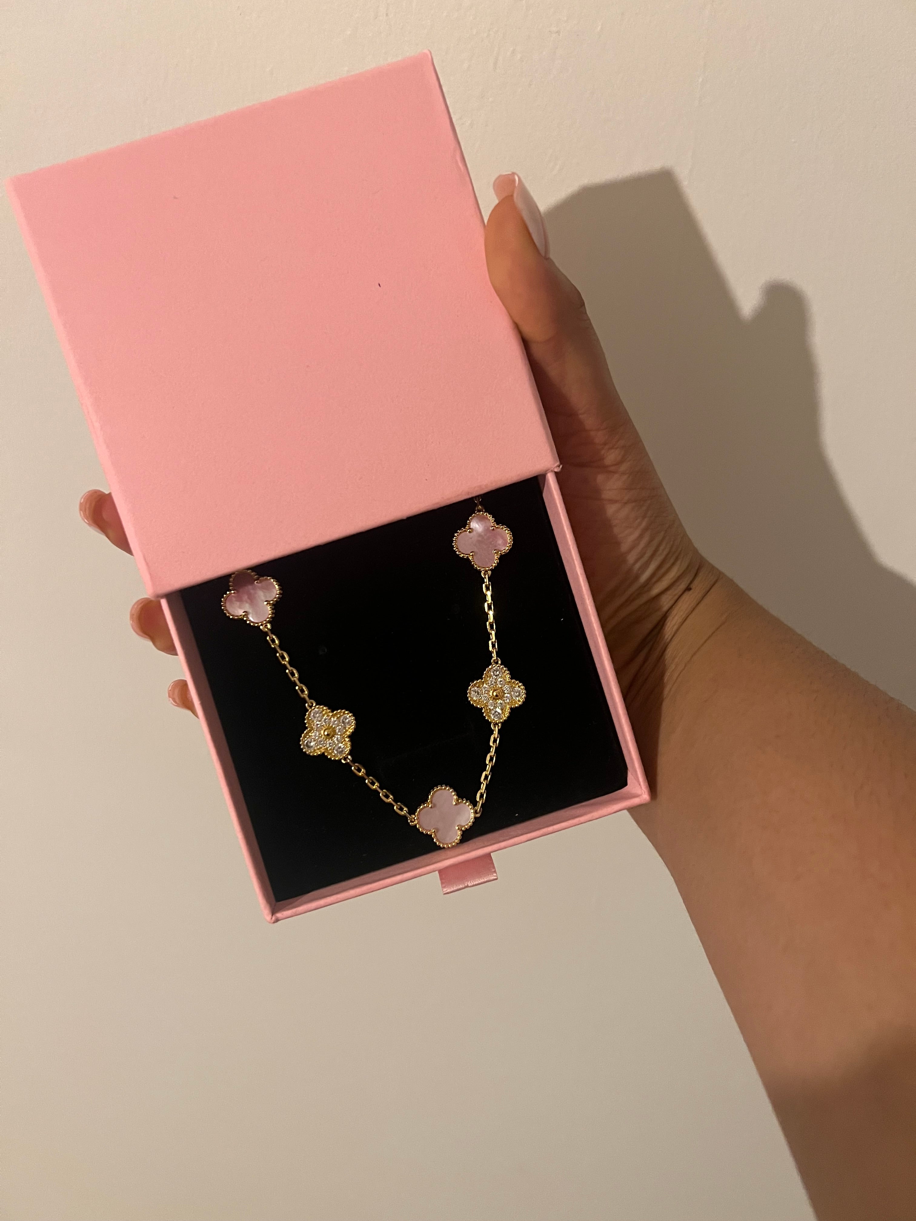 Pink Diamond Clover Bracelet