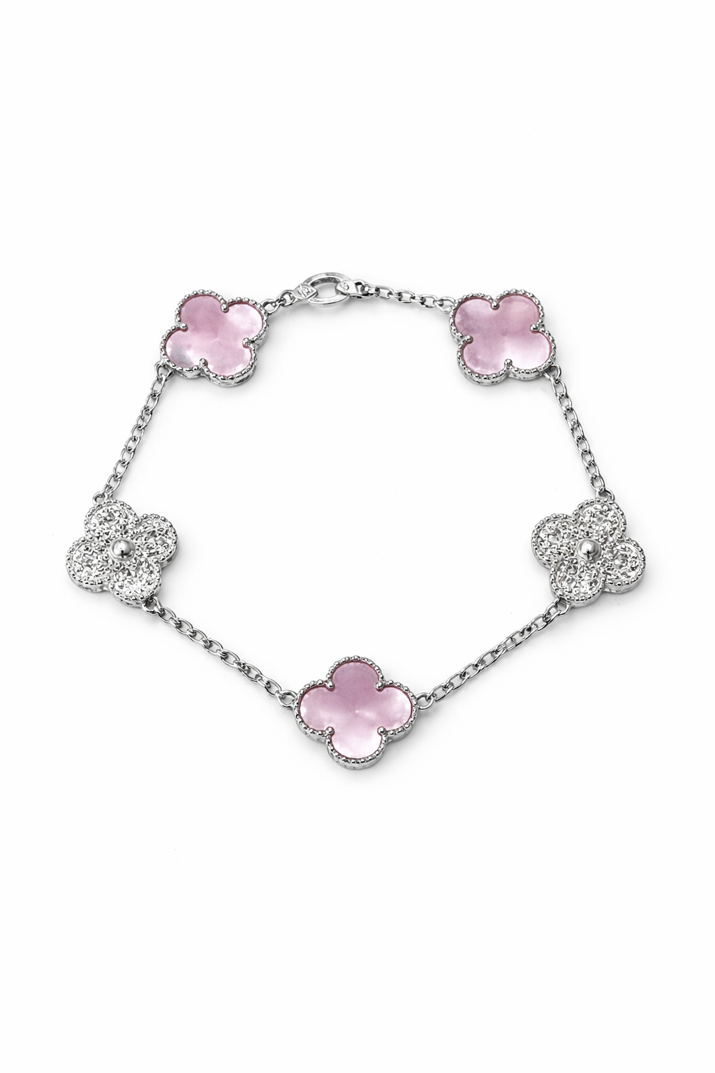 Pink Diamond Clover Bracelet