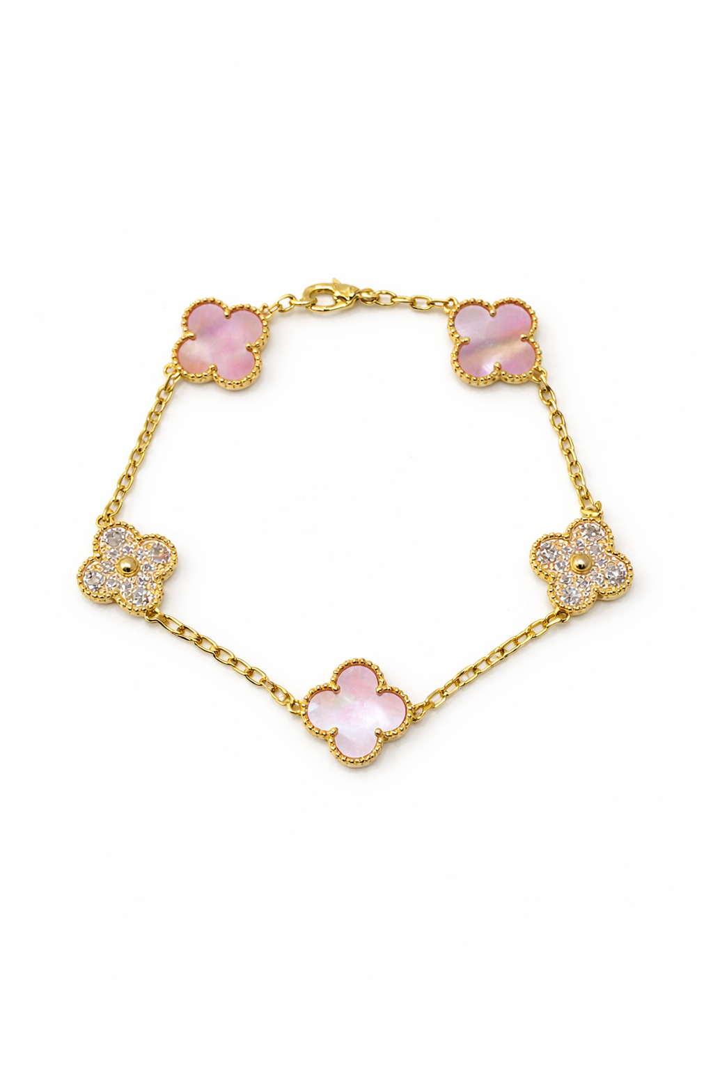 Pink Diamond Clover Bracelet
