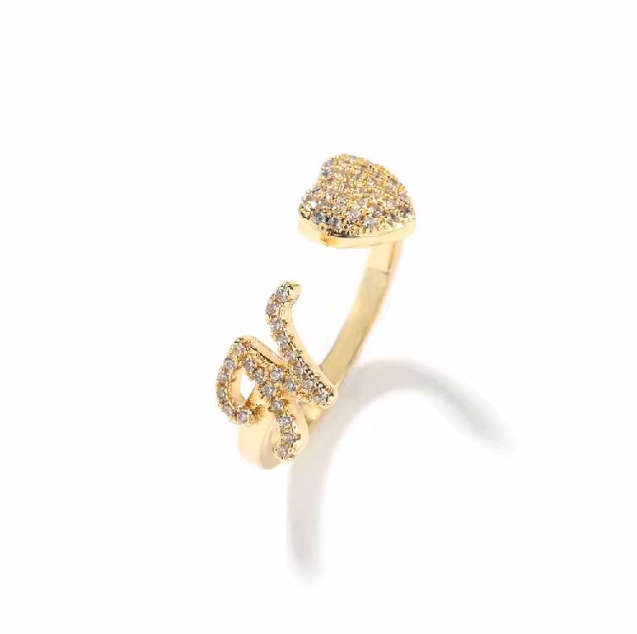 Heart Initial Ring